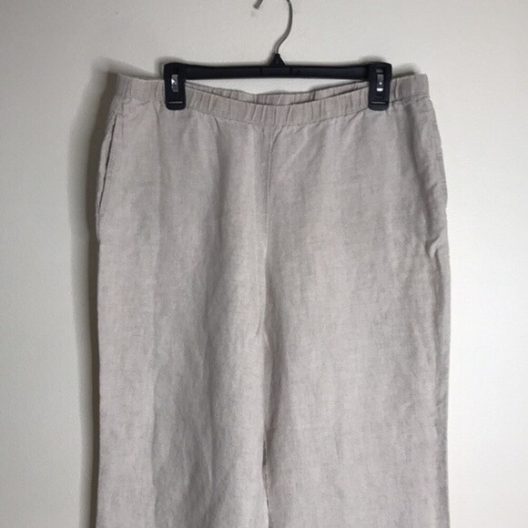 J. Jill 100% Linen Flax Wide Leg Ankle Pant size medium - Picture 2 of 13